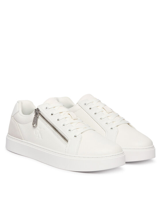 Calvin Klein Calvin Klein Laisvalaikio batai Classic Cup Laceup Zip Lth YM0YM01437 Balta