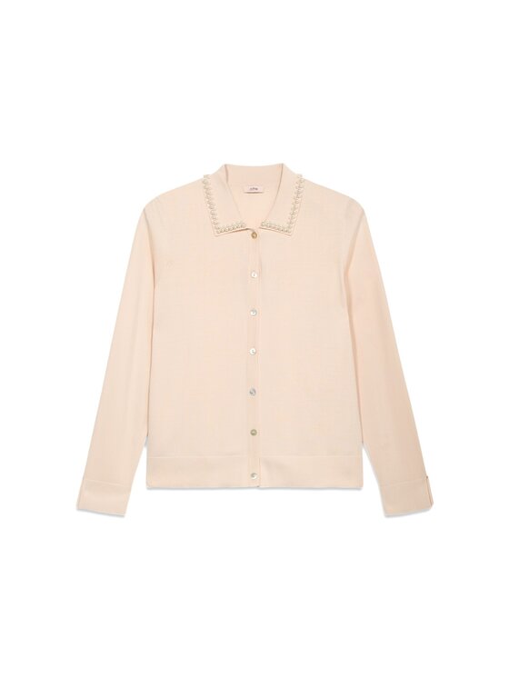 Oltre Oltre Cardigan M108J004834N002 Écru Regular Fit