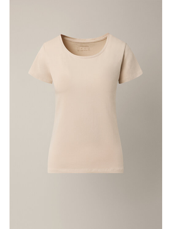 Lancerto Lancerto T-Shirt Arlena TS073226000018 Kremowy Regular Fit