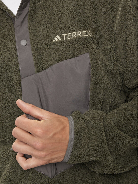 adidas adidas Felpa di pile Terrex XPLORIC IN0011 Verde Regular Fit