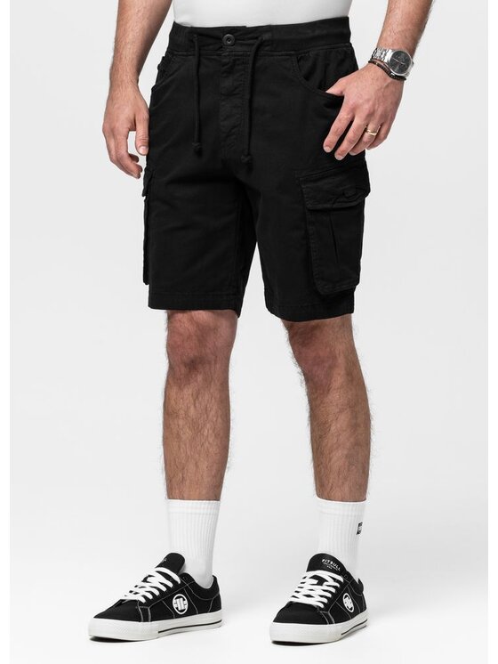 PITBULL PITBULL Szorty materiałowe PROCTOR Czarny Regular Fit