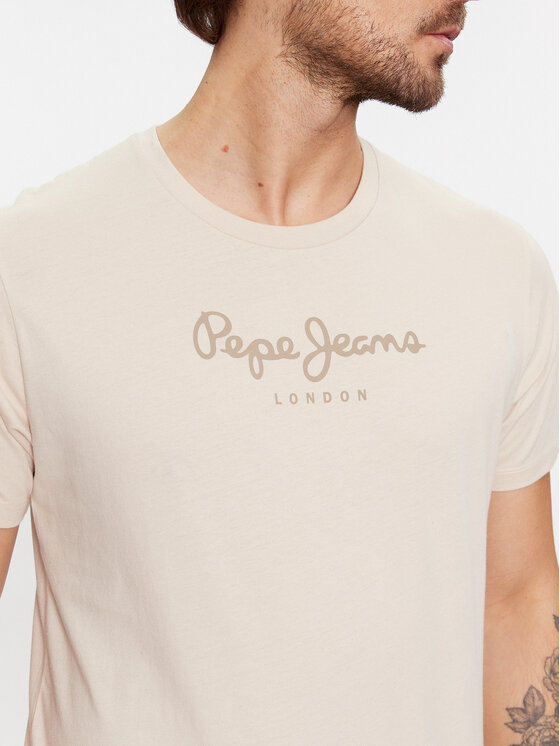 Pepe Jeans Pepe Jeans T-Shirt Eggo N PM508208 Μπεζ Regular Fit