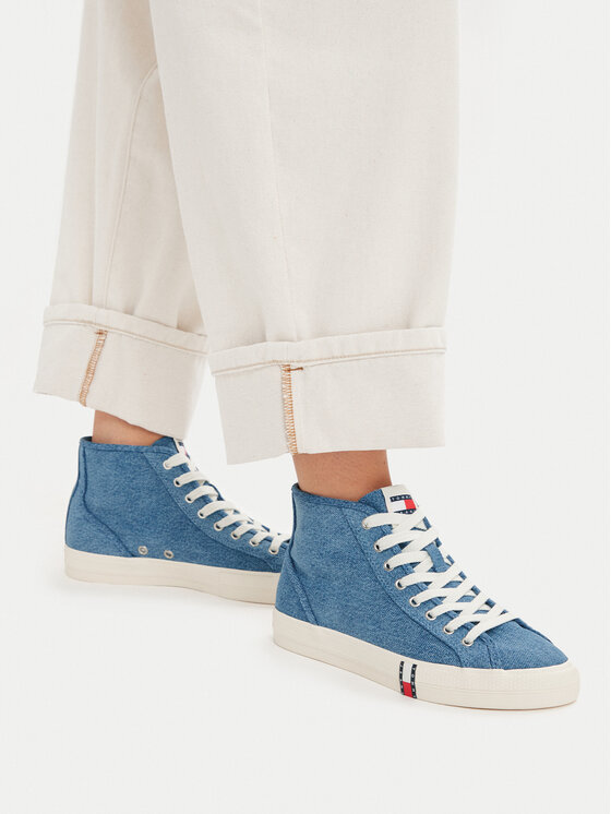 Tommy Jeans Сникърси Archive Y2K Denim Mid Cut EN0EN03075 Син
