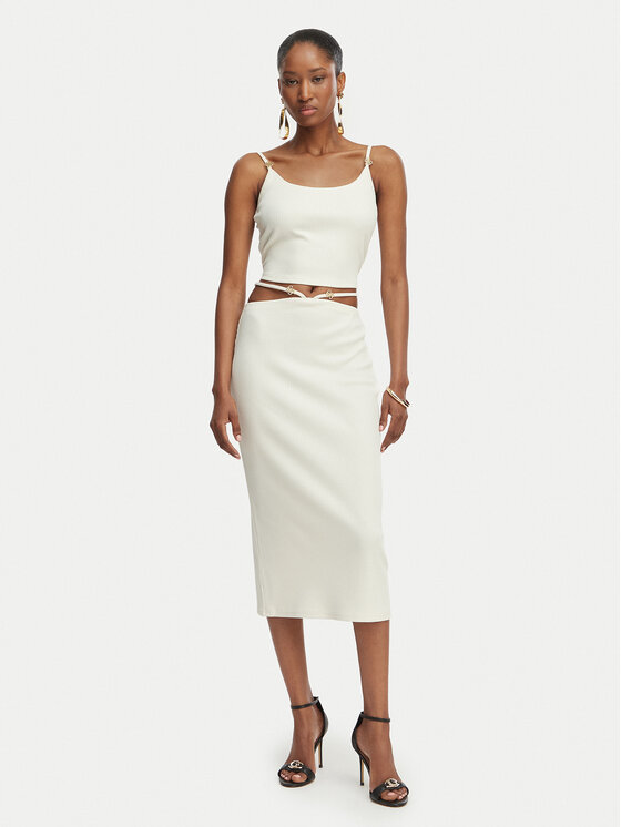 Guess Guess Puzdrová sukňa E6GD04 KG322 Krémová Slim Fit
