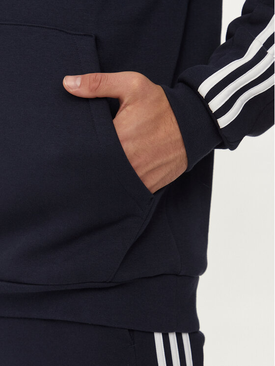 adidas adidas Majica dugih rukava Essentials Fleece 3-Stripes IJ6473 Tamnoplava Regular Fit