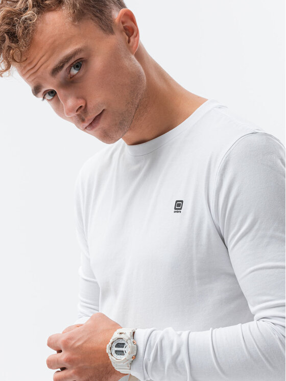 Ombre Ombre Longsleeve OM-LSCL-0102 Biały Regular Fit