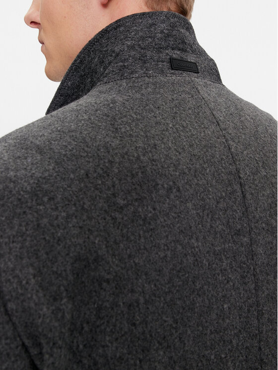 Calvin Klein Calvin Klein Płaszcz wełniany K10K110462 Szary Regular Fit
