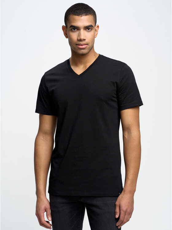 BIG STAR BIG STAR T-Shirt basicov_906 Czarny Slim Fit