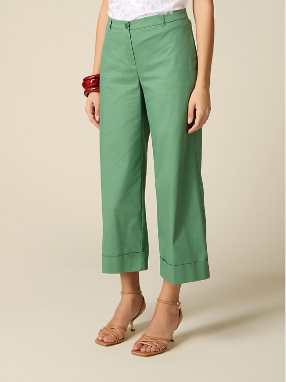 Oltre Oltre Spodnie materiałowe P02BR009295N015 Zielony Baggy Fit