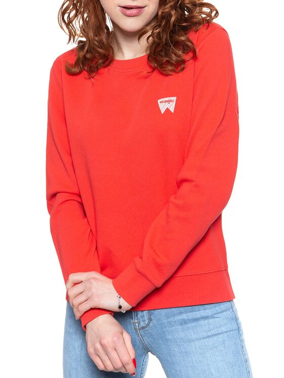 Wrangler Wrangler Felpa CREW SWEAT Rosso Regular Fit