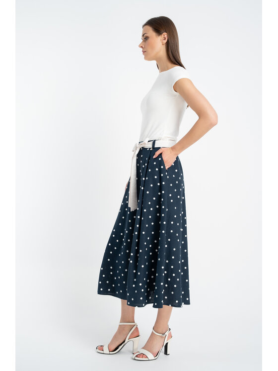 CLICK CLICK Midi sukně 50-726 Tmavomodrá Comfortable Fit