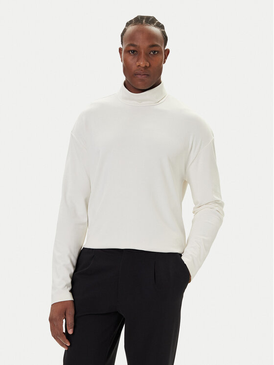 Calvin Klein Calvin Klein Bluză cu gât LV04LD215G Alb Regular Fit