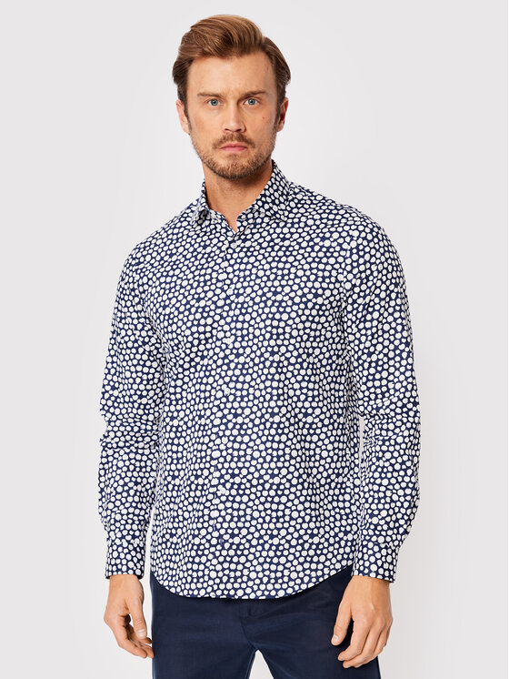 Camicia Print Easy Care K10K109335 Blu scuro