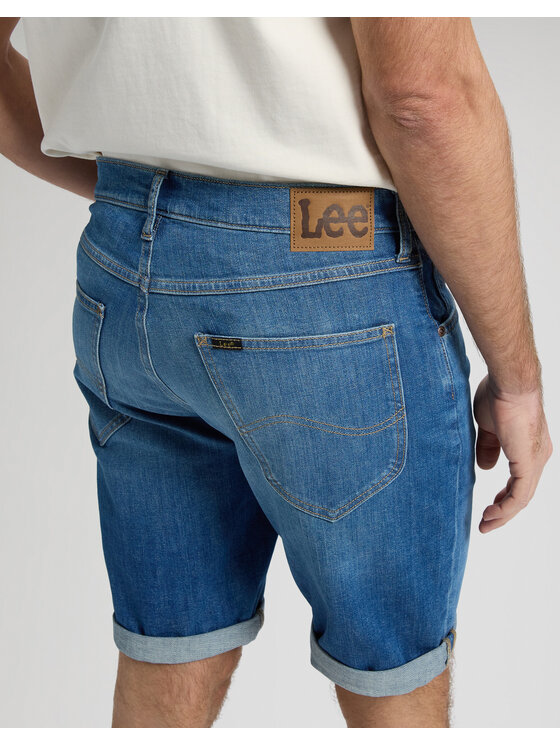 Lee Lee Szorty jeansowe 5 POCKET SHORT Niebieski Straight Leg