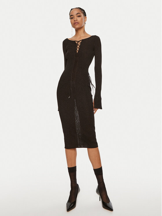 Patrizia Pepe Patrizia Pepe Koktejlové šaty 8A1331 K1QZA K250 Černá Slim Fit