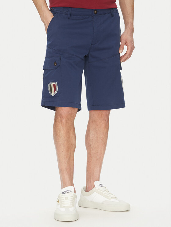 Aeronautica Militare Aeronautica Militare Pantalon scurți din material 251BE257CT3510 Bleumarin Regular Fit