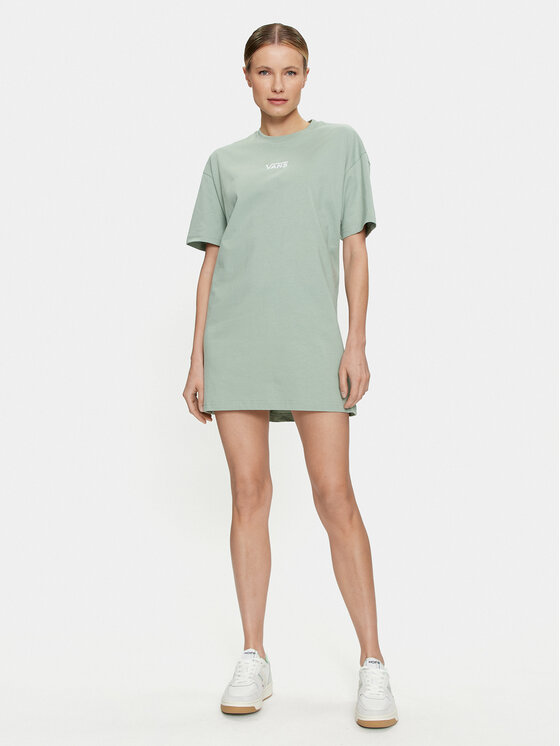 Vans Robe de jour Wm Center Vee Tee Dress VN0A4RU2 Vert Regular Fit