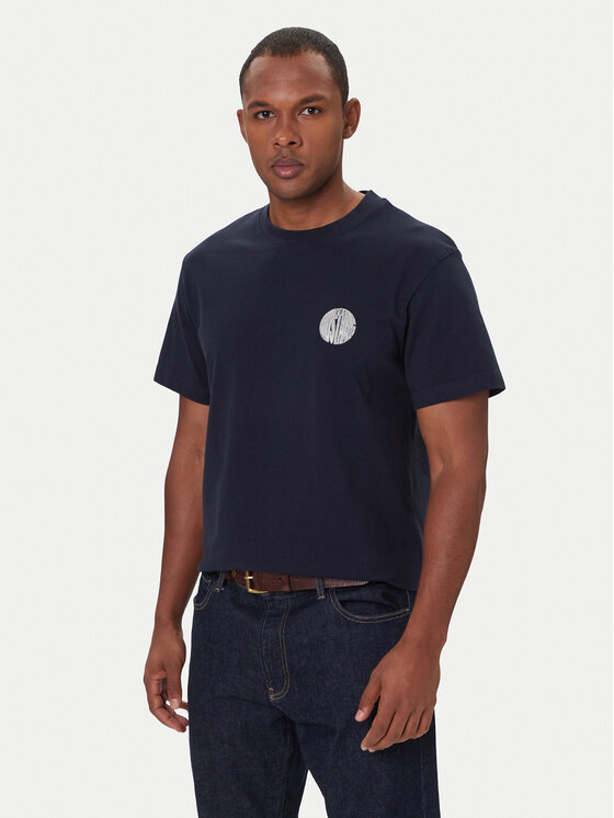 Mustang Mustang T-shirt Akron 1016869 Blu scuro Relaxed Fit