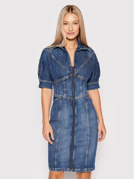 Guess Guess Дънкова рокля W2GK31 D3ZTL Тъмносин Regular Fit