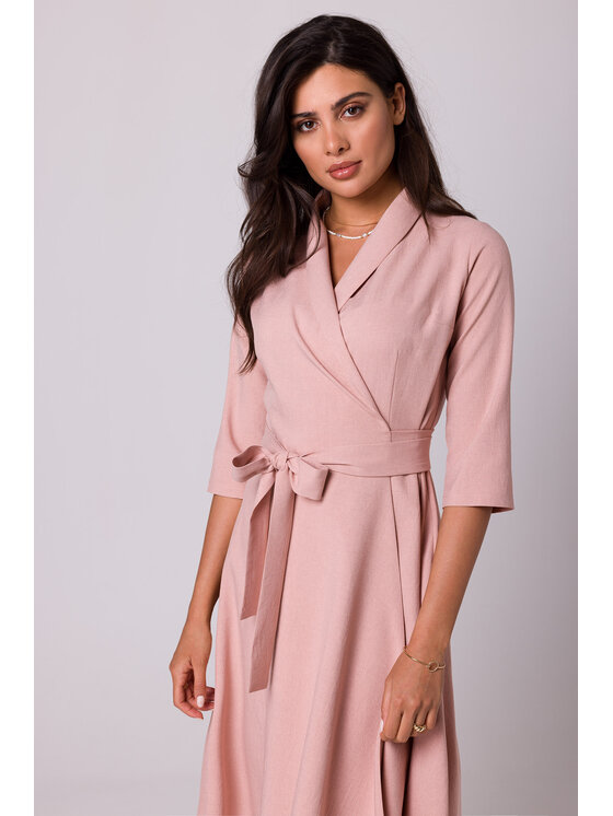 BeWear BeWear Sukienka codzienna B255 Różowy Regular Fit