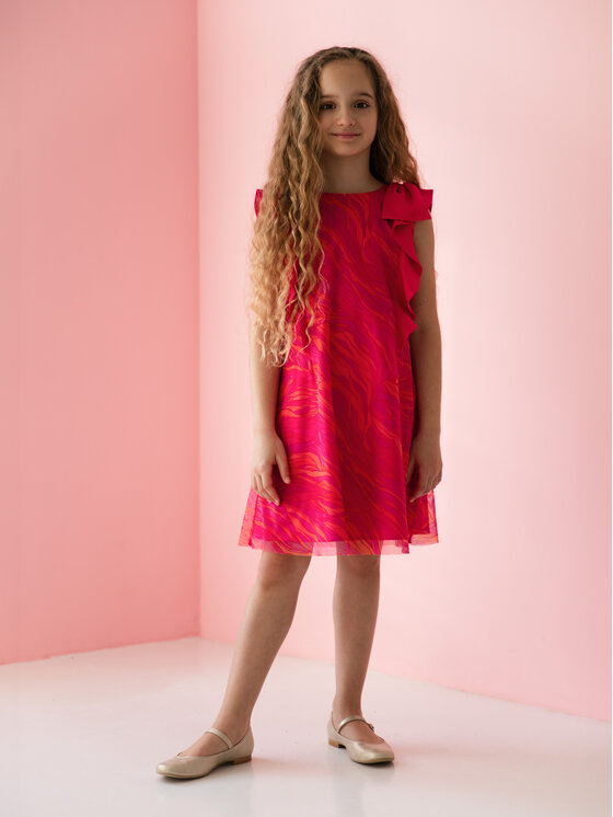SLY SLY Sukienka elegancka 4W-05A Różowy Comfortable Fit