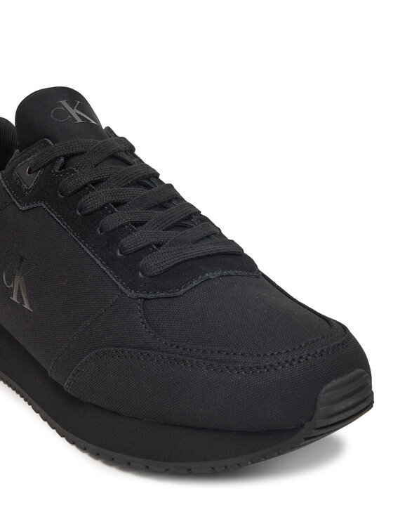 Calvin Klein Jeans Calvin Klein Jeans Сникърси Runner Sock Laceup Mg Canvas YM0YM01217 Черен