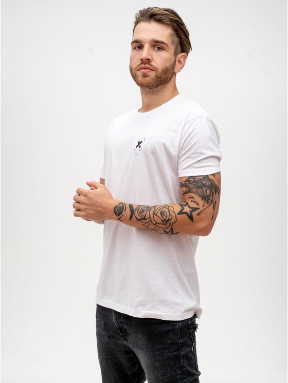 Point X Point X T-Shirt Koszulka Męska Techwear Biała Point X Monster M Biały Regular Fit