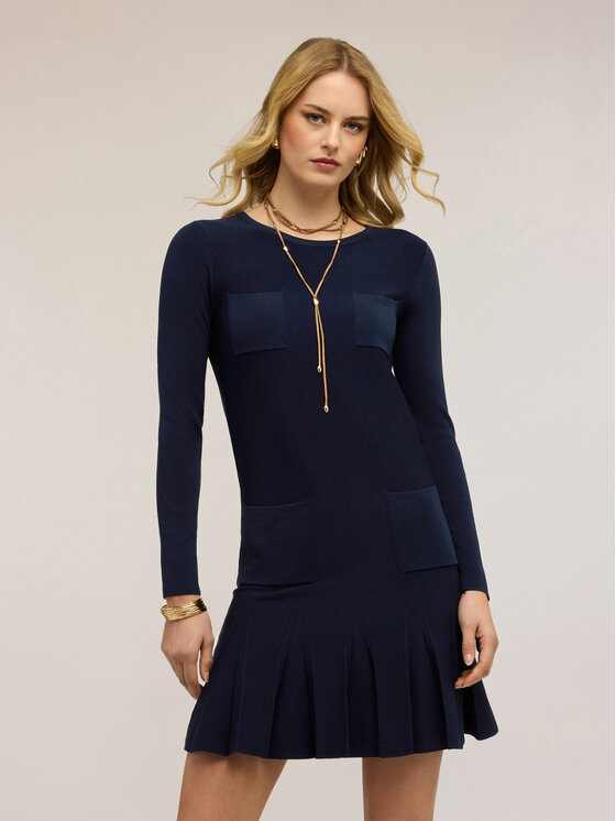 Motivi Motivi Abito da cocktail 7632W001546N034 Blu Flared Fit