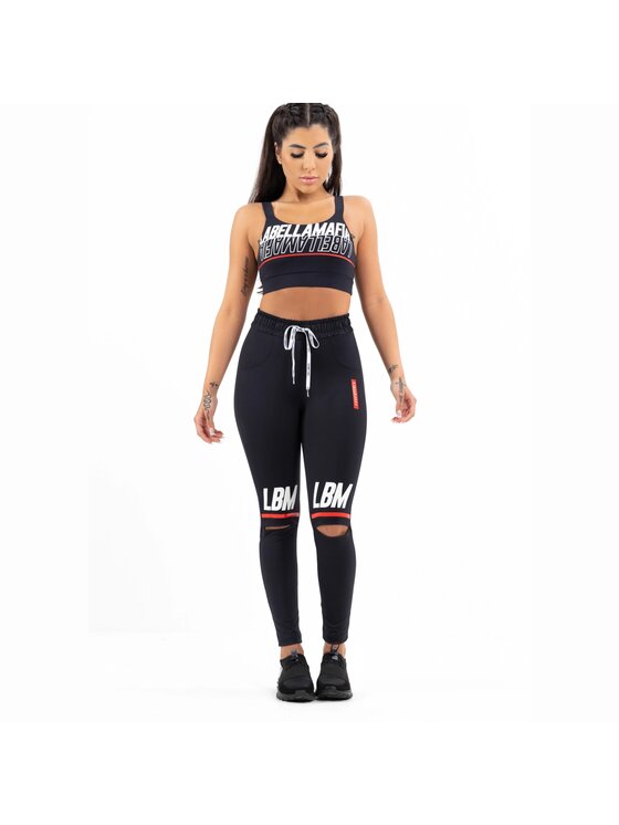 LaBellaMafia LaBellaMafia Top LABELLAMAFIA TOP ESSENTIALS BLACK Czarny Regular Fit