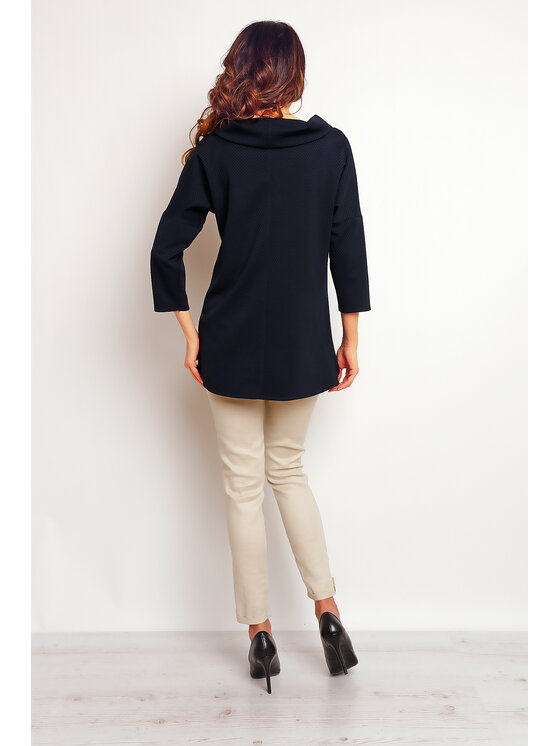 Infinite You Infinite You Bluzka M082 Granatowy Basic Fit