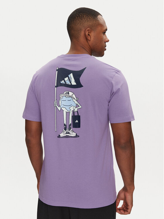 adidas adidas T-Shirt Earth Day Graphic JI6757 Fioletowy Regular Fit