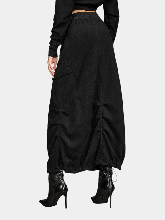 MADE BY SOCIETY MADE BY SOCIETY Spódnica maxi CARGO VEIL Skirt - F27681 Czarny Basic Fit