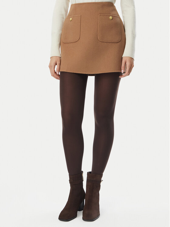 Tommy Hilfiger Tommy Hilfiger Мини пола WW0WW52234 Светлокафяв Regular Fit