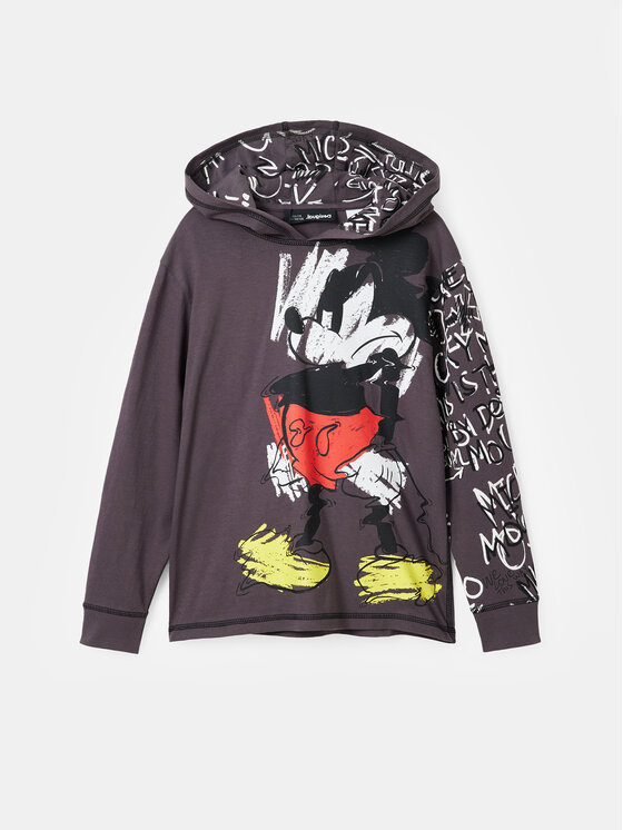 Desigual Desigual Džemperis ar kapuci 23WBTK04 Pelēks Regular Fit