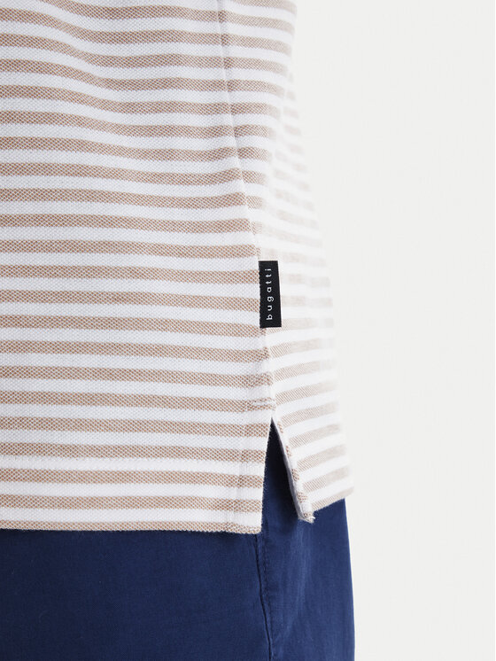 Bugatti Bugatti Тениска с яка и копчета 8150-75092C Бежов Regular Fit