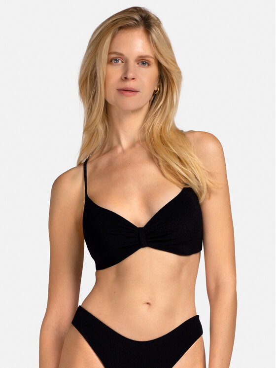 Miss Lou Miss Lou Bikini pezzo sopra G-BE2-CZ Nero