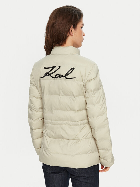 KARL LAGERFELD KARL LAGERFELD Vatovaná bunda 246W1513 Béžová Slim Fit