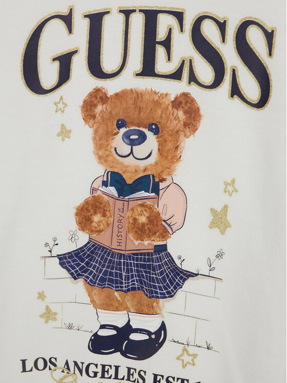 Guess Guess Μπλούζα K6YQ05 K4422 Κρεμ Regular Fit