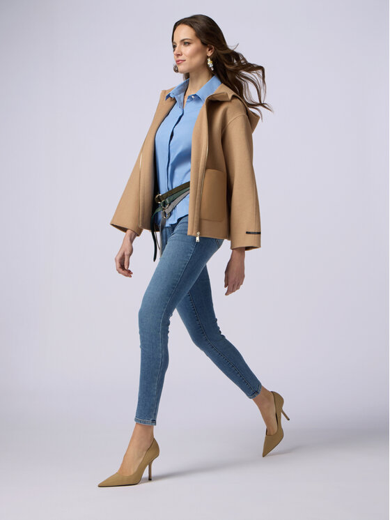Oltre Oltre Jeansy P489R008169N024 Turkusowy Skin Fit