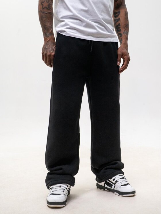 Jigga Wear Jigga Wear Spodnie dresowe Szerokie luźne korona bagy 131115 Czarny Baggy Fit