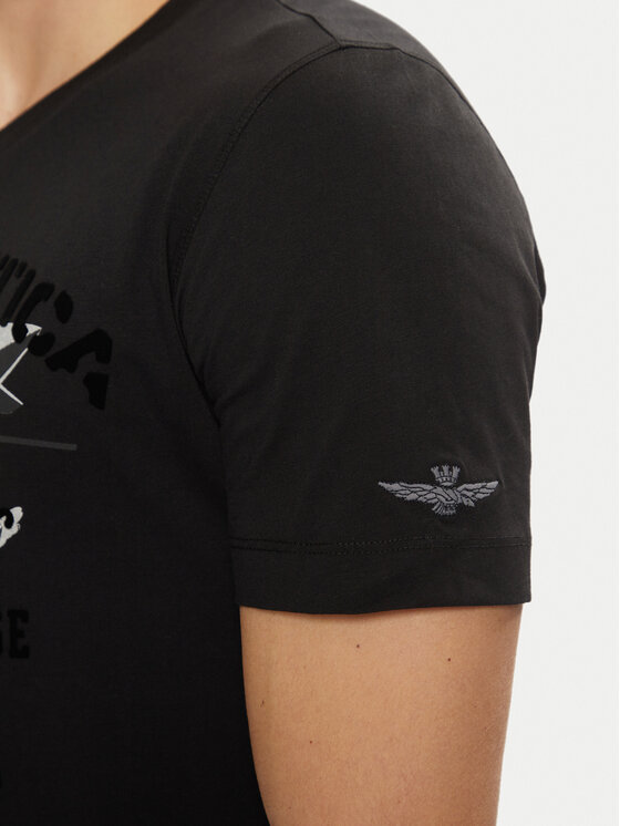 Aeronautica Militare Aeronautica Militare T-krekls 242TS2343J634 Melns Regular Fit