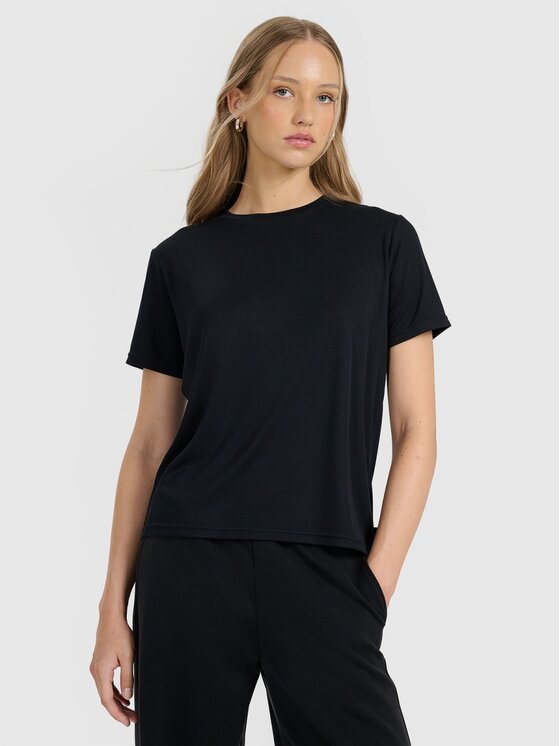 4F 4F Tričko 4FRAW25TTSHF3282-21S Čierna Regular Fit