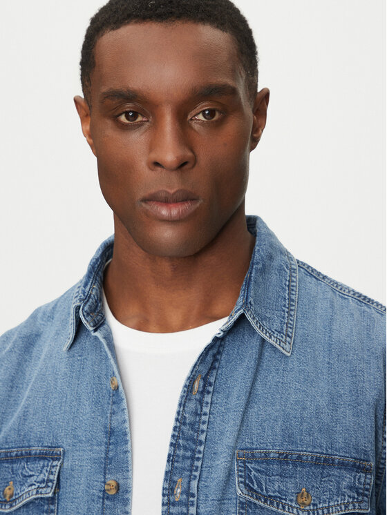 Guess Jeans Guess Jeans camicia di jeans M4YH56 D5EI2 Blu scuro Regular Fit