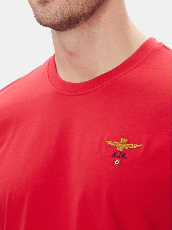 Aeronautica Militare Aeronautica Militare Marškinėliai 251TS1580J372 Raudona Regular Fit