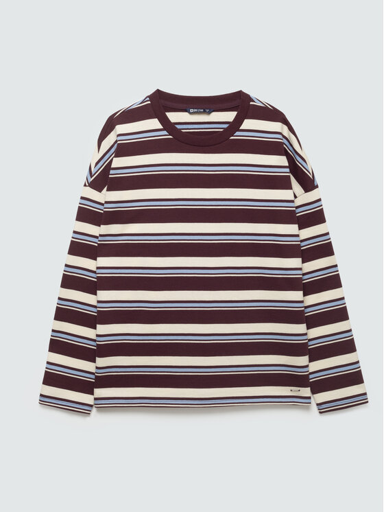 BIG STAR BIG STAR Longsleeve OLSANA Bordowy Comfort Fit