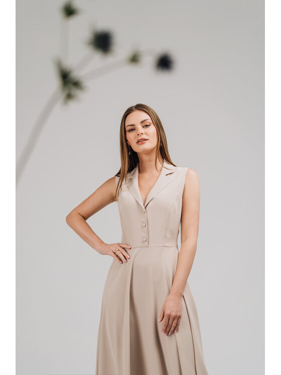 Stylove Stylove Sukienka letnia S409 Beżowy A-Line Fit