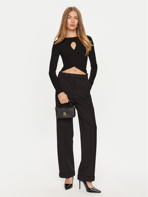 ViCOLO ViCOLO Džemper 22099S Crna Slim Fit