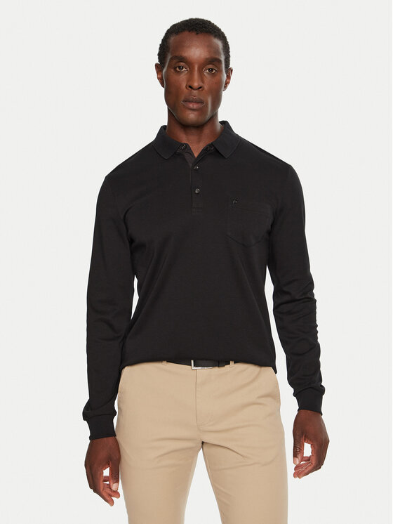 Pierre Cardin S dlhými rukávmi C5 30504.3005 Čierna Regular Fit