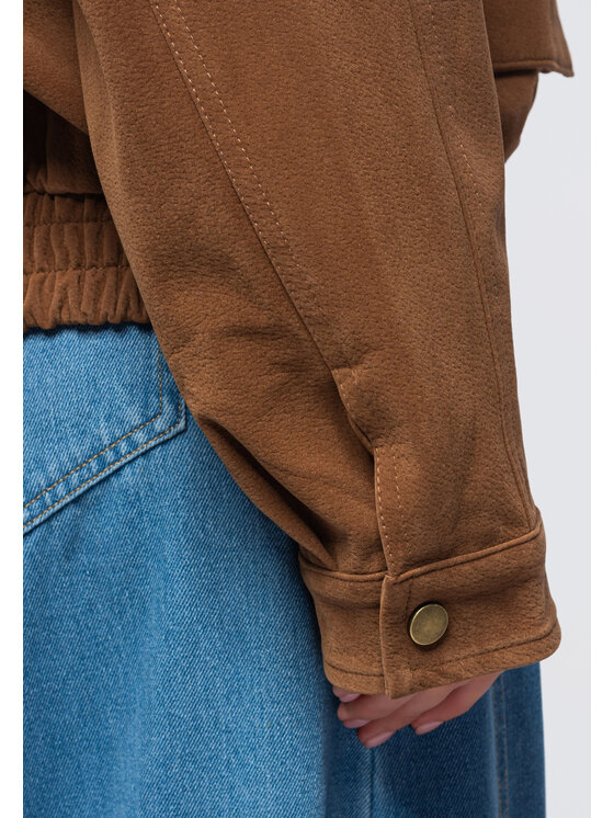 Ombre Ombre Kurtka przejściowa OW-JANP-0142 Beżowy Relaxed Fit