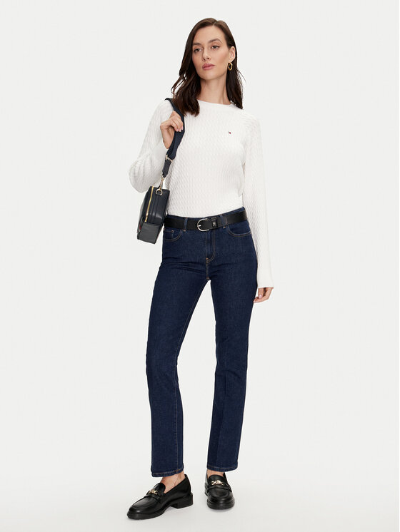 Tommy Hilfiger Tommy Hilfiger Sweter WW0WW41142 Biały Regular Fit